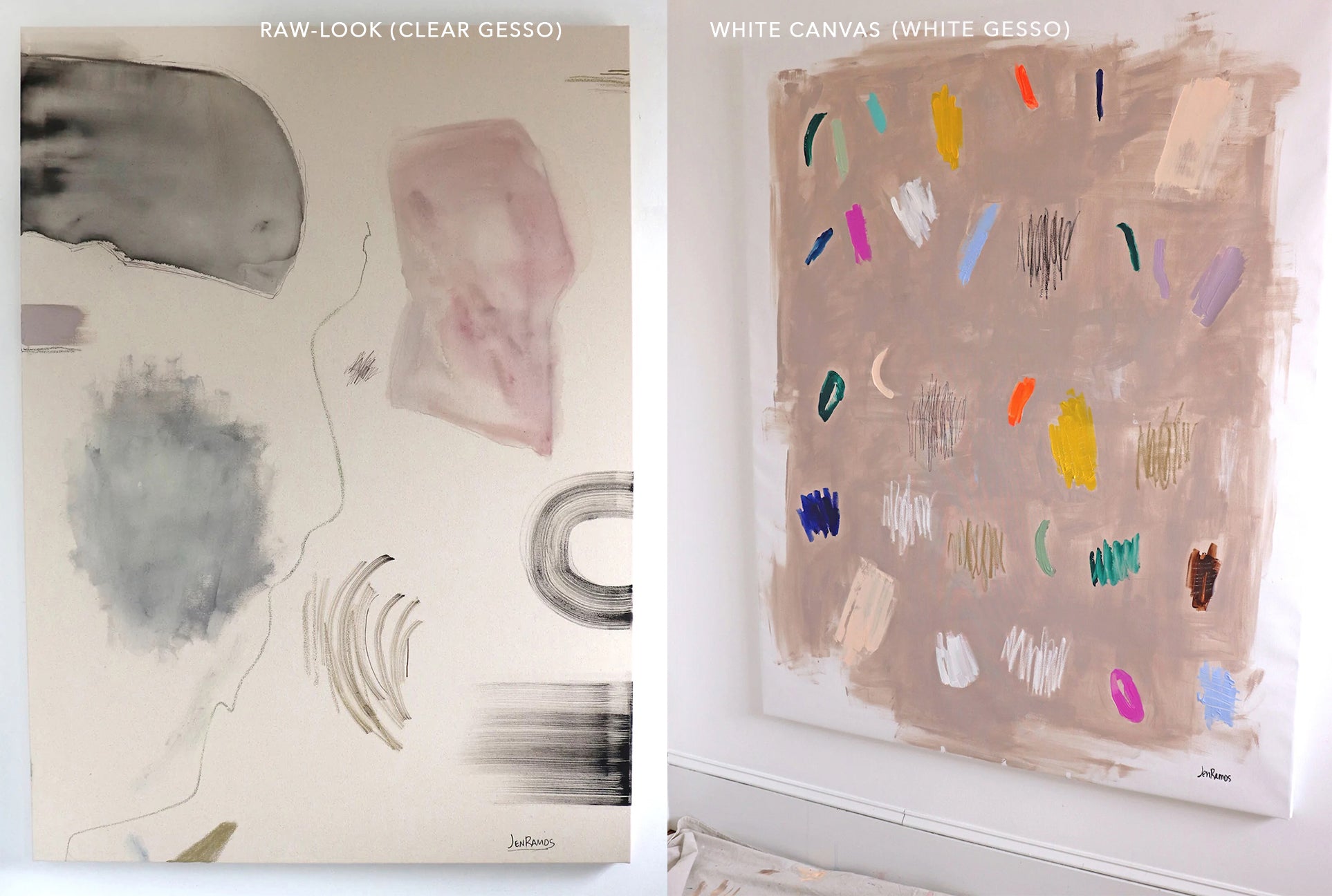 DIFFERENCES BETWEEN WHITE AND CLEAR GESSO – Jen Ramos Art